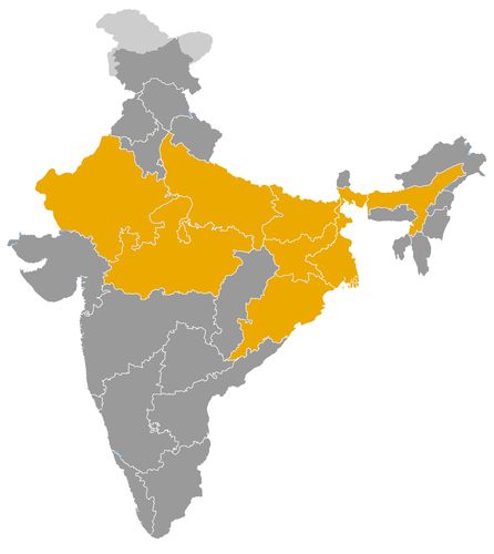 Inde • |-0413/-0345| • dynastie Shishunaga: carte